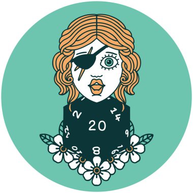 Doğal yirmi zarlı düzenbaz insan simgesi