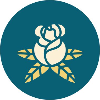 Tek bir gülün ikonik dövme görüntüsü