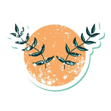 Yaprakların sembolik dövmeli görüntüsü