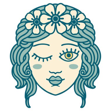 Göz kırpan bakirelerin ikonik dövme görüntüsü