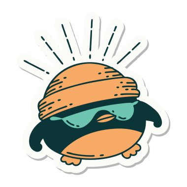 Dövme stili çıkartması. Havalı Robin.