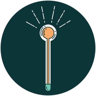 Dövme stili cam termometrenin simgesi 