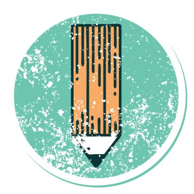 Bir kalemin sembolik depresif dövme görüntüsü