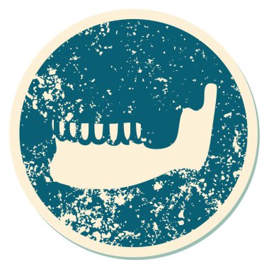 bir iskelet çenenin ikonik sıkıntılı dövme biçimi görüntüsü