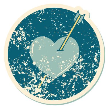 ok ve kalbin sembolik depresif dövme görüntüsü