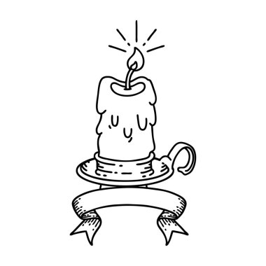 Siyah çizgili parşömen dövmeli ürkütücü erimiş mum.