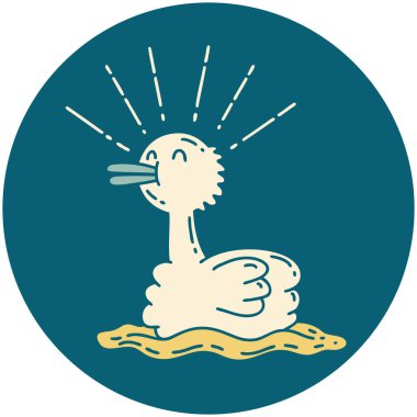 Yüzen ördek dövmesi ikonu