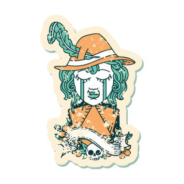 Retro Dövme Biçimi Ağlayan Ork Ozan Karakteri