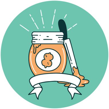 Dövme stili fıstık ezmesi ikonu