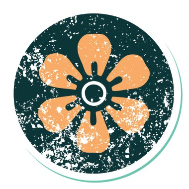 Bir çiçeğin sembolik dövmeli resmi