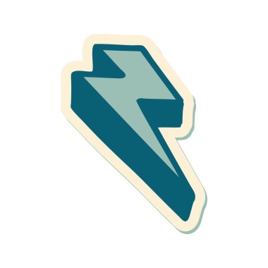 Geleneksel yıldırım stili dövme etiketi