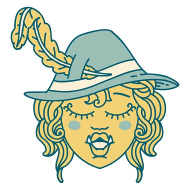 Retro Dövme Biçimli Ork Ozan karakteri 