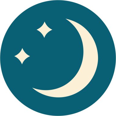 Ay ve yıldızların ikonik dövme şekli