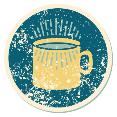 Kahve fincanının sembolik dövmeli görüntüsü