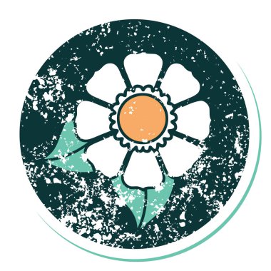 Bir çiçeğin sembolik dövmeli resmi