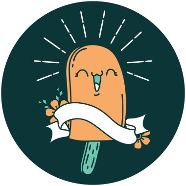 Dövme stili buz lolipopunun simgesi