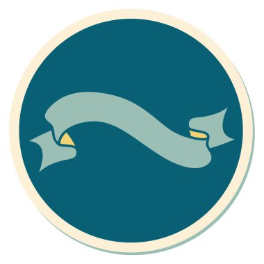 Dövme çıkartması geleneksel bir pankart stiliyle