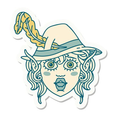 Cüce ozan karakter suratı çıkartması