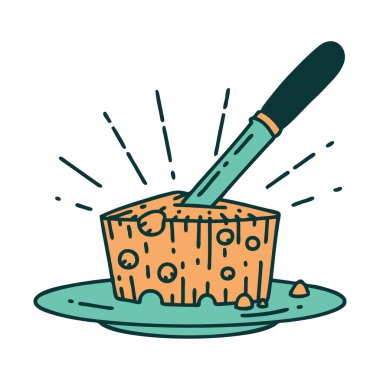 Geleneksel bir peynir dövmesi çizimi