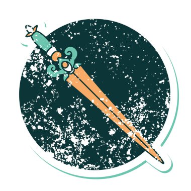 Bir hançerin sembolik dövmeli görüntüsü