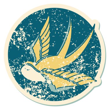 Bir kırlangıcın sembolik dövmeli görüntüsü