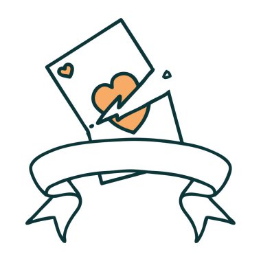 Yırtık kart pankartıyla geleneksel dövme