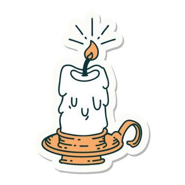 Dövme stili ürkünç erimiş mum çıkartması.