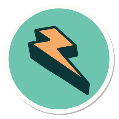 Geleneksel yıldırım stili dövme etiketi