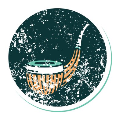 Sigara tiryakisi piposunun sembolik dövmeli görüntüsü