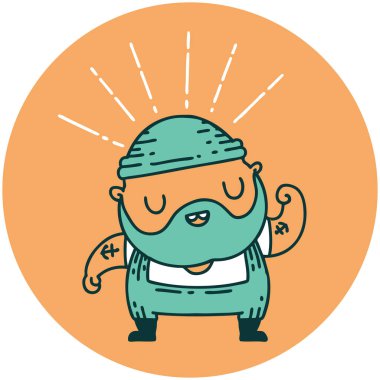 Dövme stili sakallı bir adamın bisepsi.