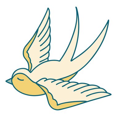 Bir kırlangıcın ikonik dövme şekli