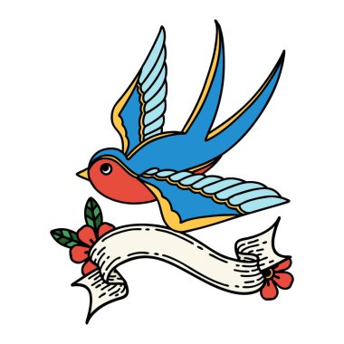 Kırlangıç sancağıyla geleneksel dövme