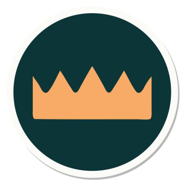 Geleneksel taç stiliyle dövme çıkartması.