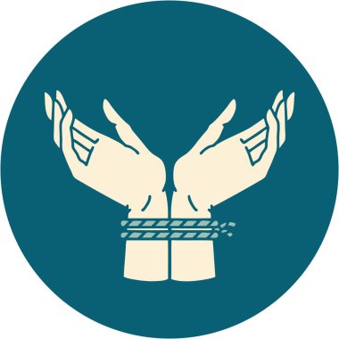 Bir çift bağlanmış elin ikonik dövme görüntüsü