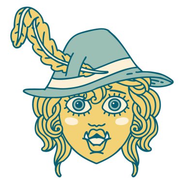 Retro Dövme Biçimli Ork Ozan karakteri 