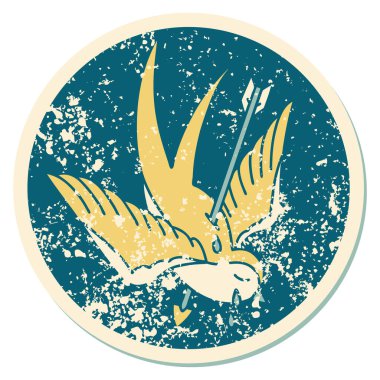 Ağlayan bir kırlangıcın sembolik dövmesi.