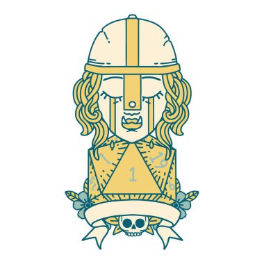 Retro Dövme Tarzı Ağlayan Ork Savaşçısı karakteri