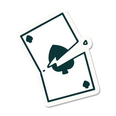 Dövme çıkartması geleneksel stil yırtık bir kart