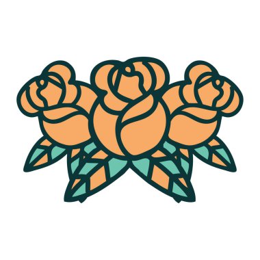 Bir buket çiçeğin ikonik dövme görüntüsü