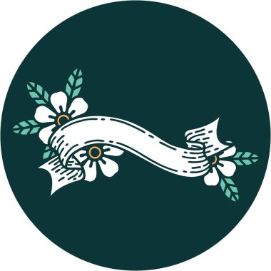 Pankart ve çiçeğin ikonik dövme görüntüsü