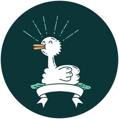 Yüzen ördek dövmesi ikonu