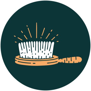 Dövme stili saç fırçasının simgesi