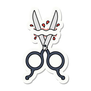 Geleneksel berber makas stili dövme çıkartması