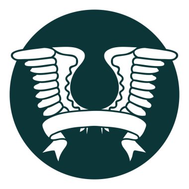 bir kanat sancağına sahip dövme biçimi simgesi