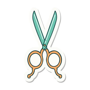 Geleneksel berber makas stili dövme çıkartması