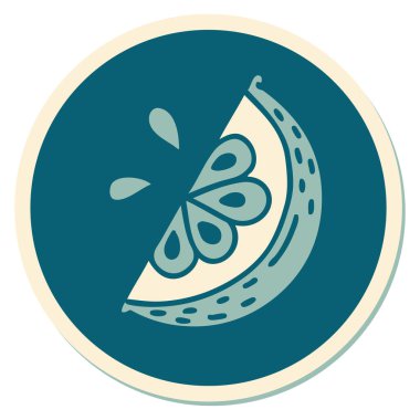 Geleneksel limon dilimli dövme çıkartması.