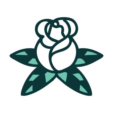 Tek bir gülün ikonik dövme görüntüsü