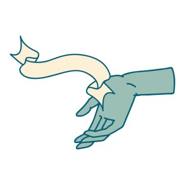 Geleneksel dövmeli bir el işareti