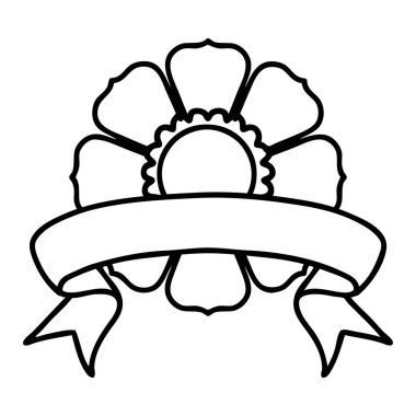 Çiçek dövmeli geleneksel siyah çizgi dövmesi