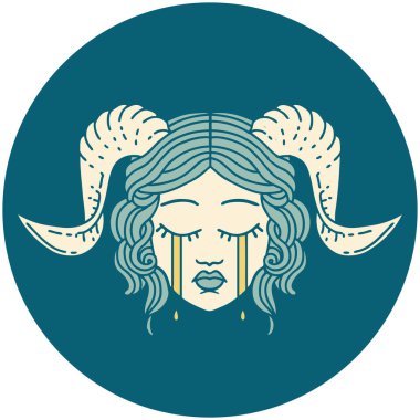 Ağlayan bağcıklı yüzün simgesi